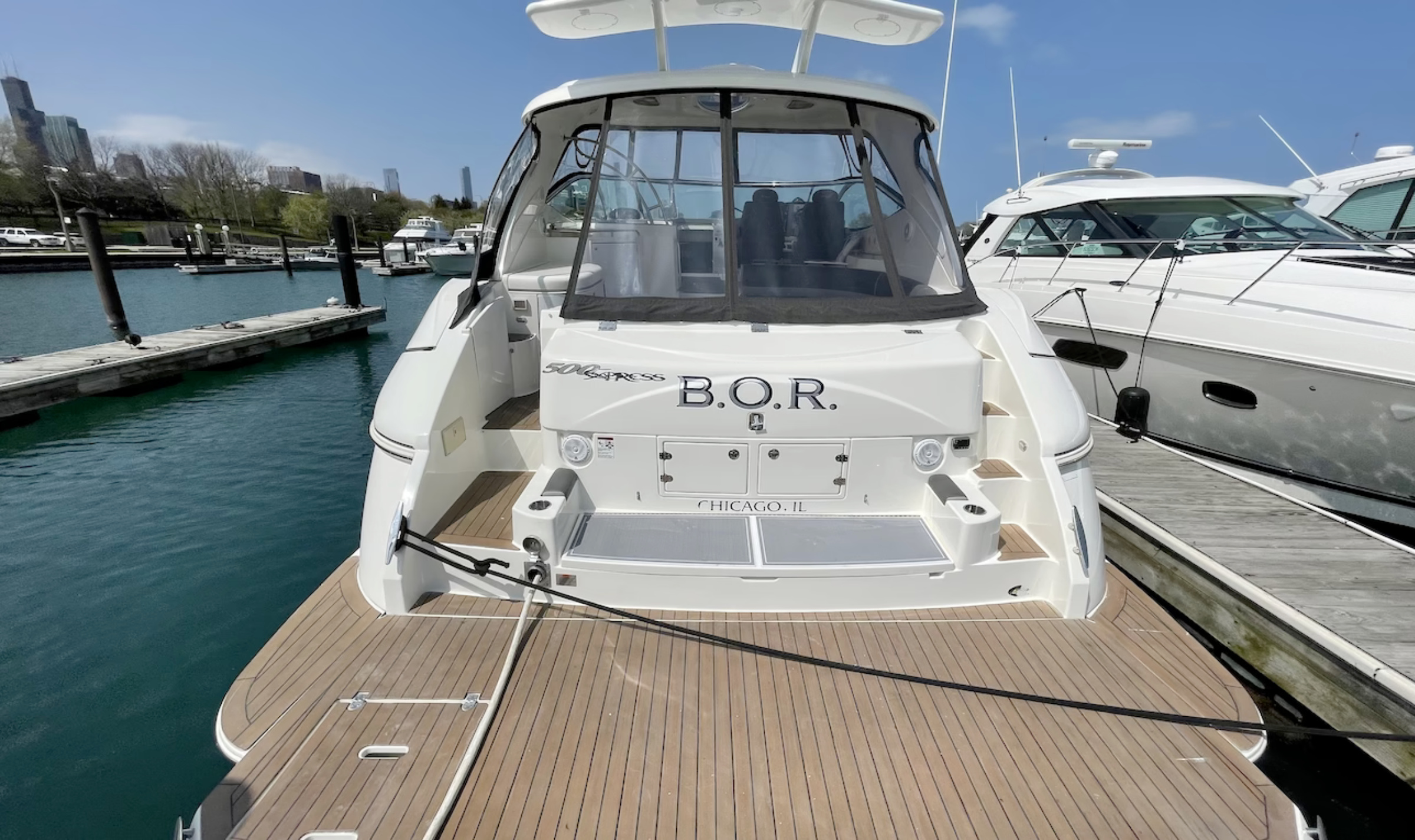 Cruiser Yacht B.O.R. available for charter via the Chicago Boat Company