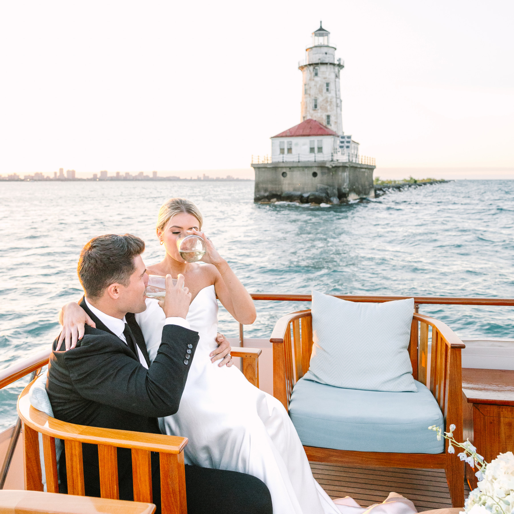 Chris Craft Pathfinder Yacht available for charter via the Chicago Boat Company