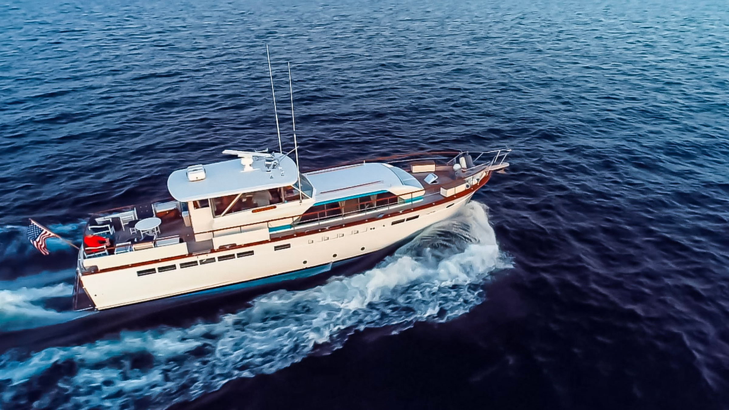 Chris Craft Pathfinder Yacht available for charter via the Chicago Boat Company