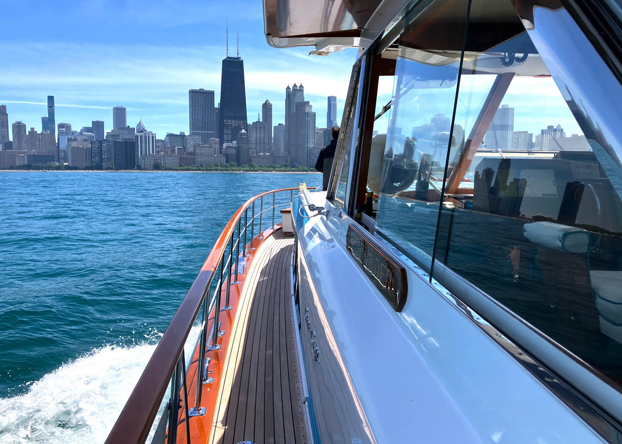Chris Craft Pathfinder Yacht available for charter via the Chicago Boat Company