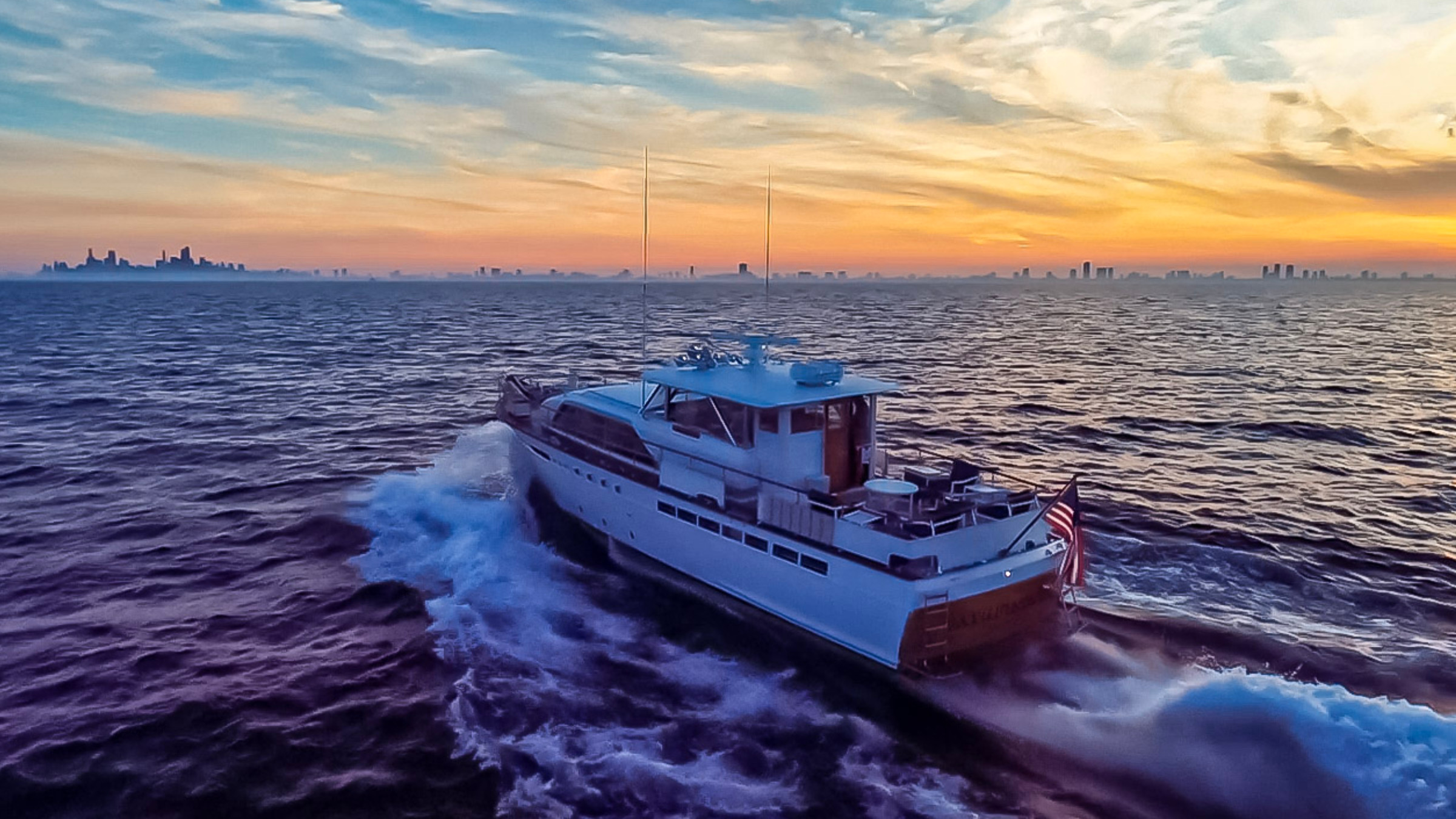 Chris Craft Pathfinder Yacht available for charter via the Chicago Boat Company