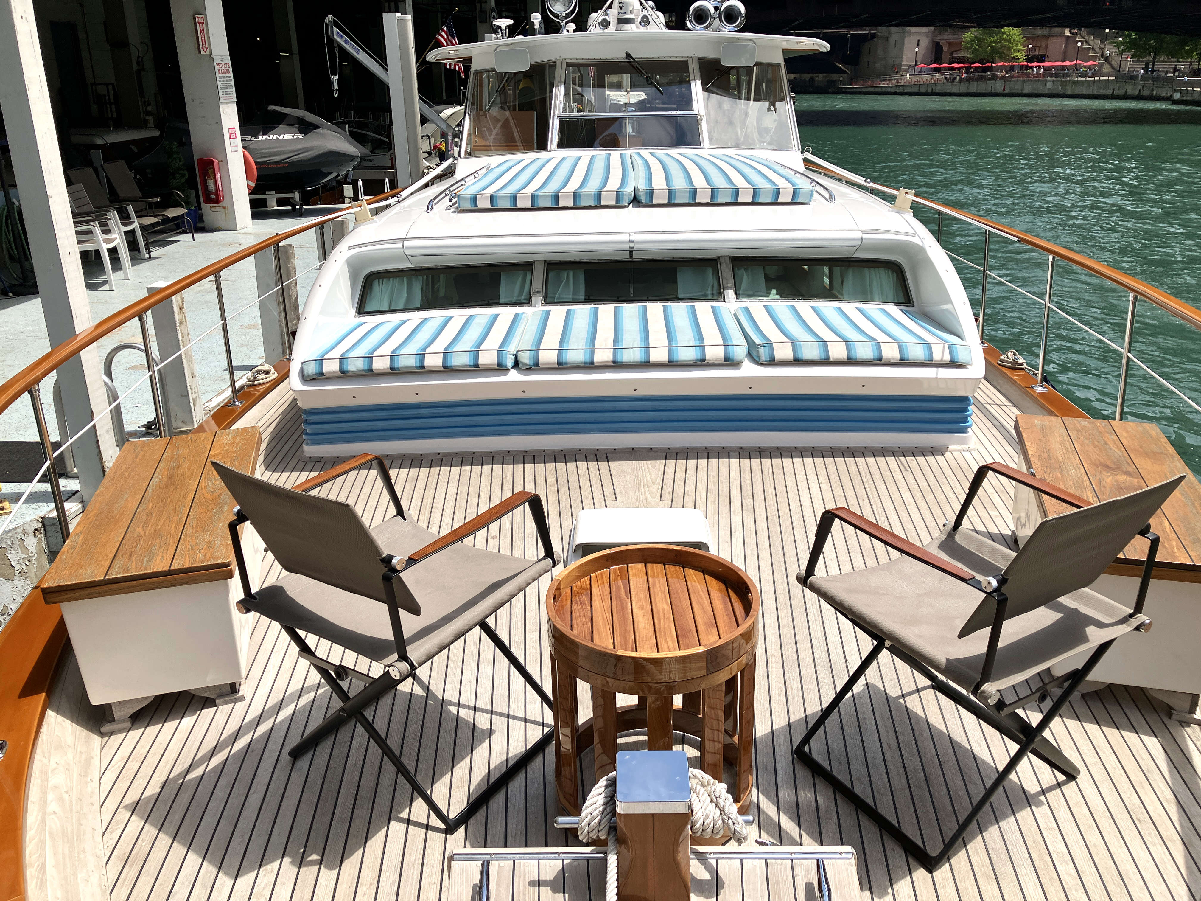 Chris Craft Pathfinder Yacht available for charter via the Chicago Boat Company