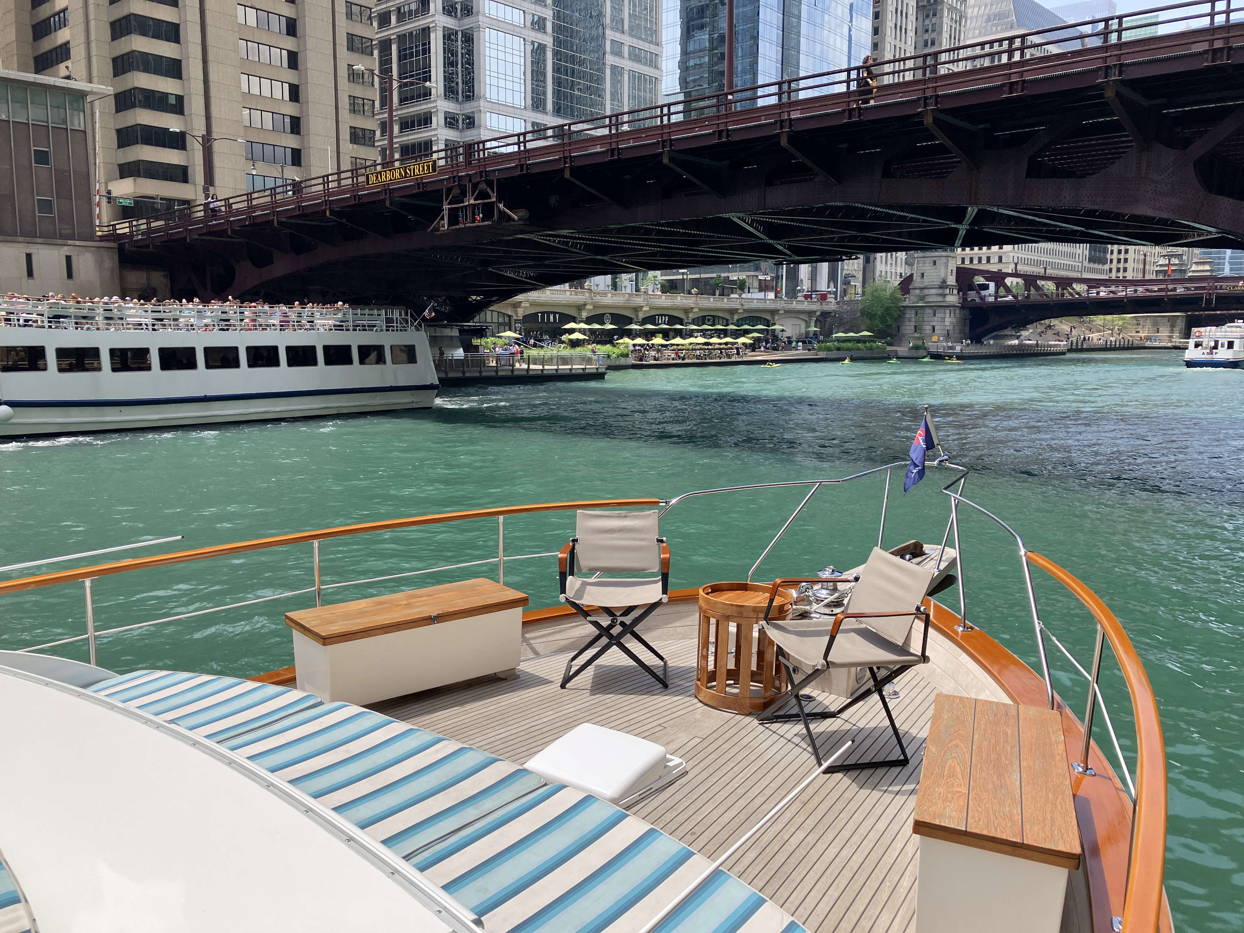 Chris Craft Pathfinder Yacht available for charter via the Chicago Boat Company